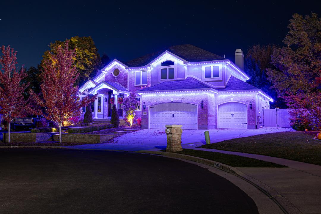 Permanent house lights in purple for K-State game day